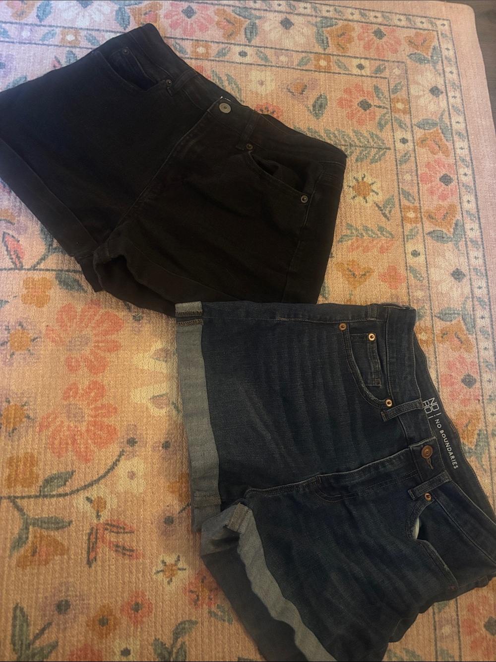 No Boundaries Black and Dark Blue Jean Shorts Duo